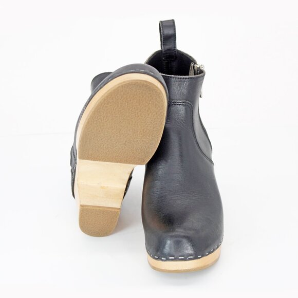 Swedish Hasbeens ‘Zip It Emy’ Women's Clog Bootie In Black Leather:Us 7 EU 37 - Picture 4 of 11